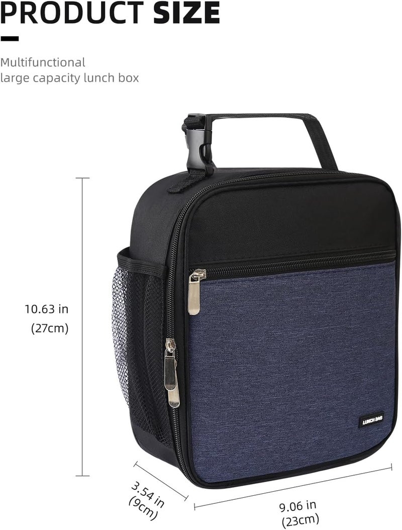 Lovoeo AYEANY Lunch box Lunch bag for men women Lunchbox Lunch bags Insulated Lunch bag Lunch box cooler (Thicken navy blue), Large - Image 2